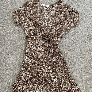 Carly Jean Los Angeles CJLA Leopard Wrap Dress